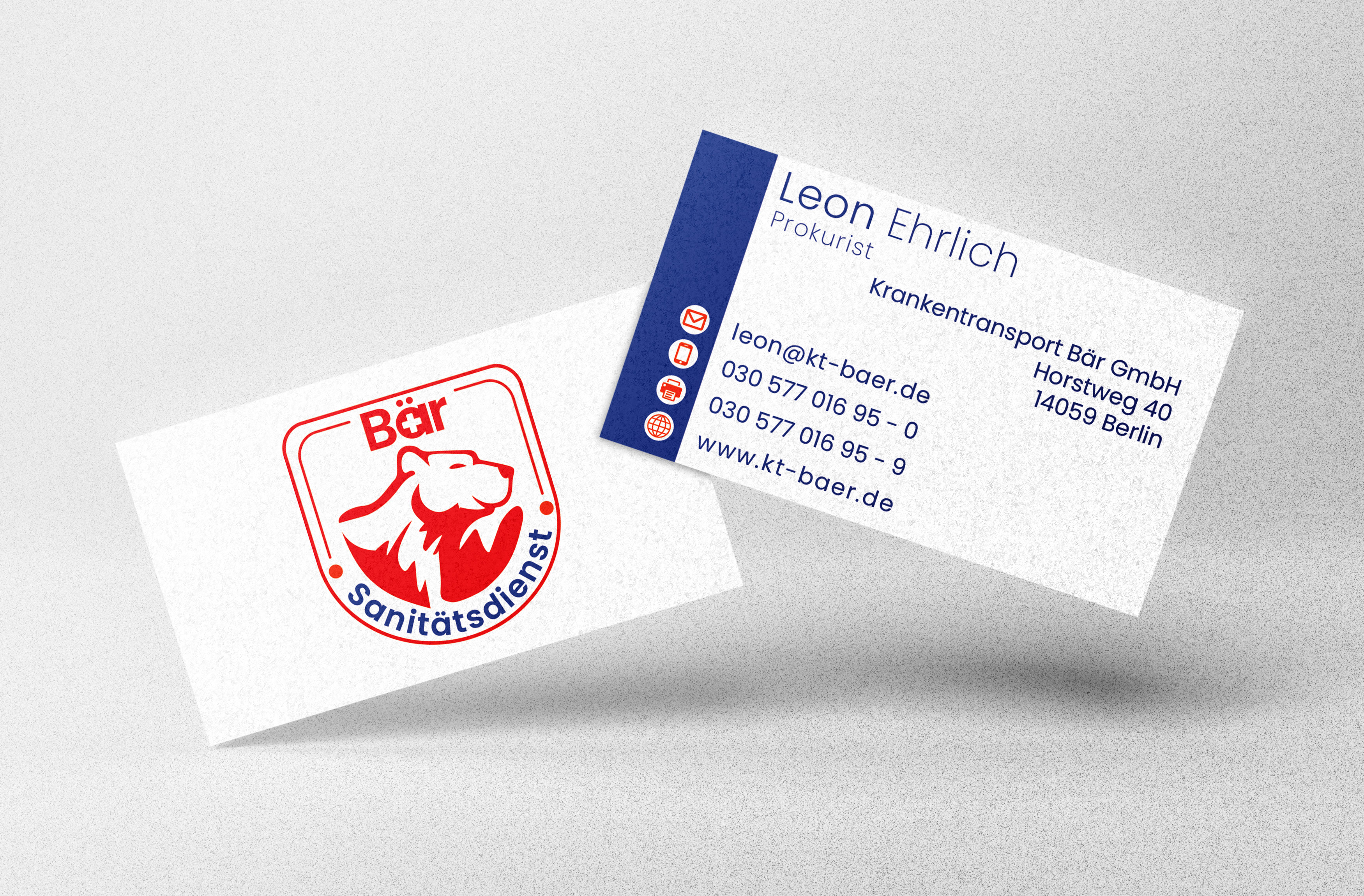 sanitatsdienst bar business card design